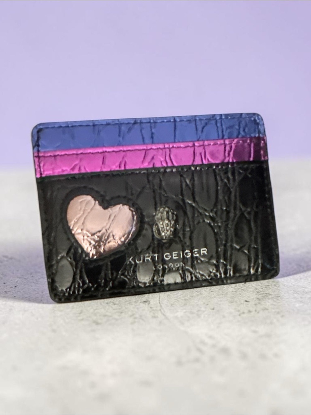 Kurt Geiger Croc-Embossed Card Holder NWOT